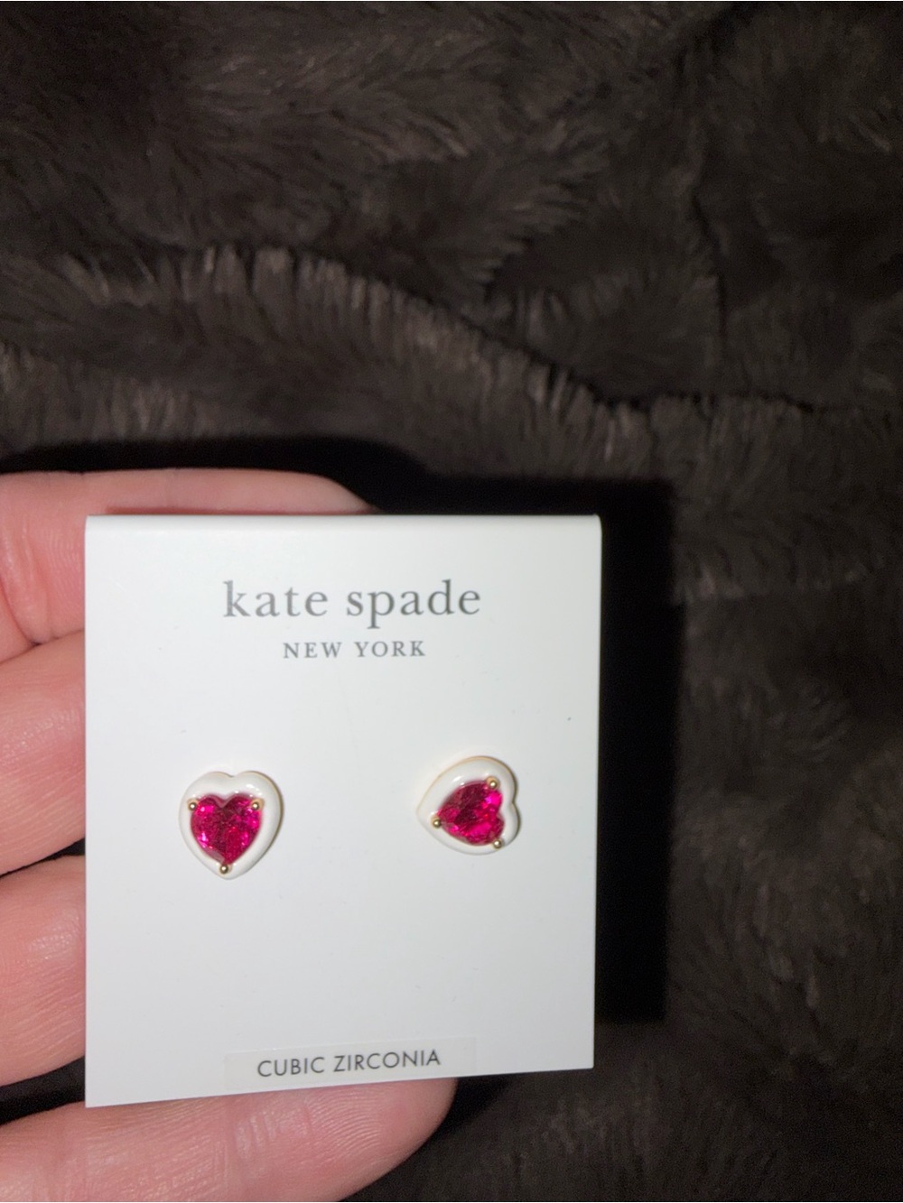kate spade Heart Stud Earrings in Hot Pink and White